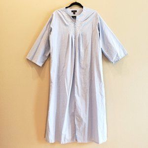 Miss Elaine Relax Blue Cotton Nightgown M